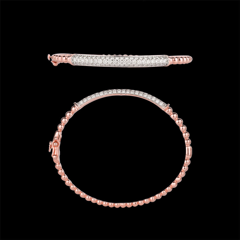 14K Rose Gold Diamond Kada - 1.59ct VVS-VS-JK