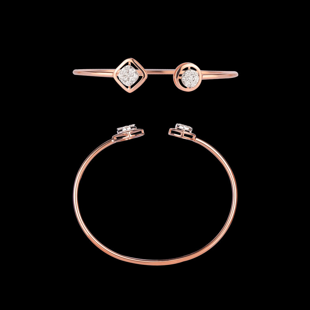 18K Rose Gold Diamond Kada - 0.6ct VVS-VS-GH
