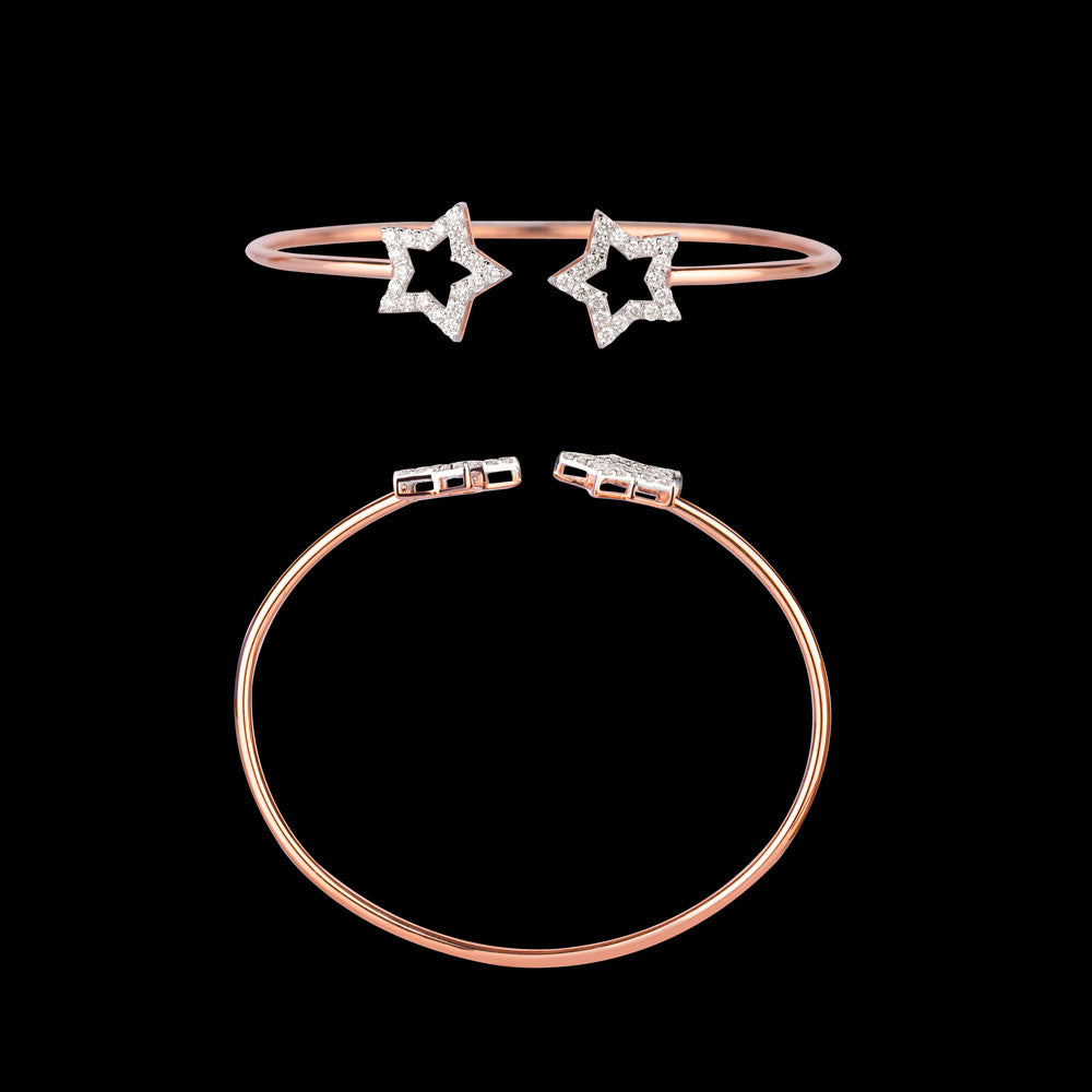 14K Rose Gold Diamond Kada - 0.84ct SI-HIJ
