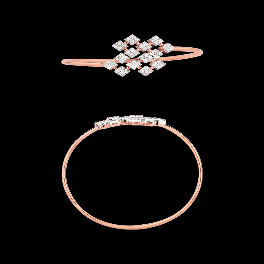 18K Rose Gold Diamond Kada - 1.137ct VVS-VS-HI