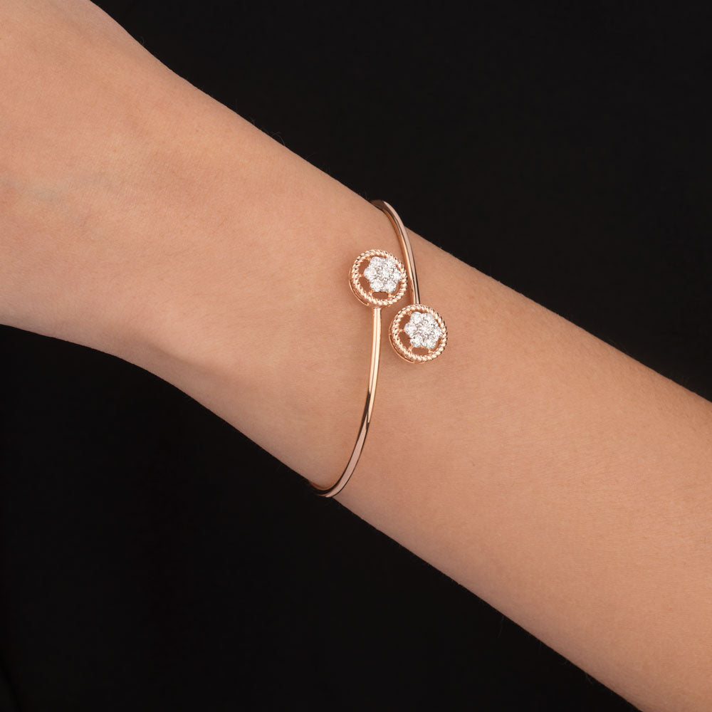 18K Rose Gold Diamond Kada - 0.84ct VVS-VS-HI