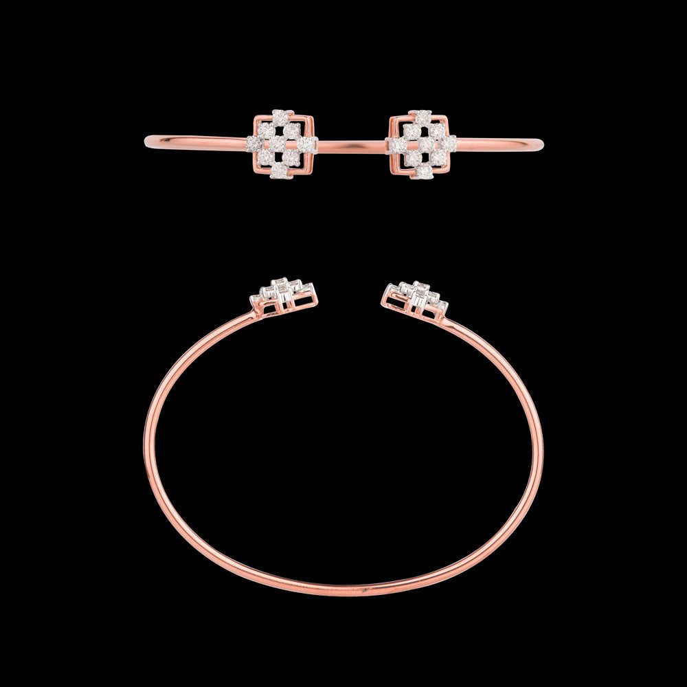 18K Rose Gold Diamond Kada - 1.04ct VVS-VS-GH