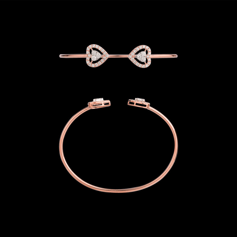 18K Rose Gold Diamond Kada - 0.99ct VVS-VS-GH
