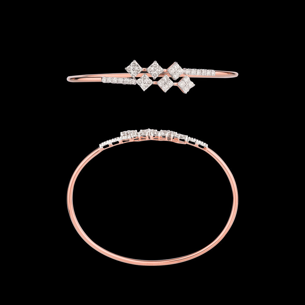 18K Rose Gold Diamond Kada - 1.221ct VVS-VS-HI