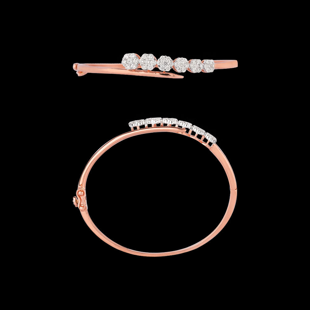 14K Rose Gold Diamond Kada - 1.271ct VVS-VS-HI