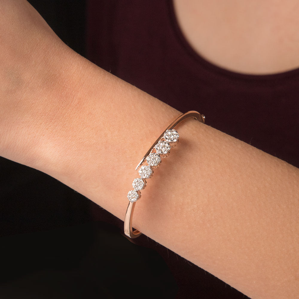 14K Rose Gold Diamond Kada - 1.271ct VVS-VS-HI