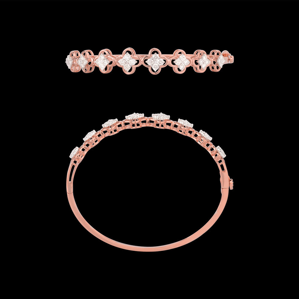 18K Rose Gold Diamond Kada - 1.238ct VVS-VS-HI