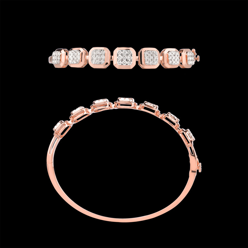 18K Rose Gold Diamond Kada - 1.315ct VVS-VS-HI