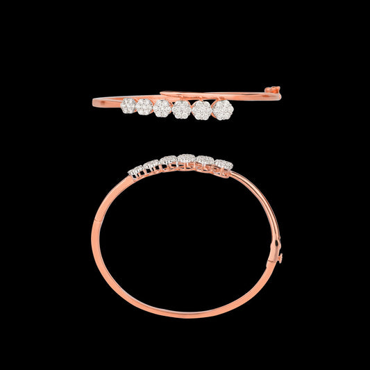 14K Rose Gold Diamond Kada - 1.29ct VVS-VS-GH