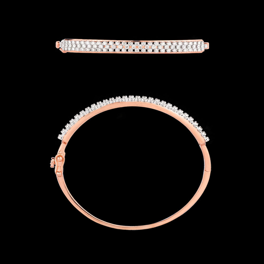 18K Rose Gold Diamond Kada - 1.468ct VVS-VS-GH