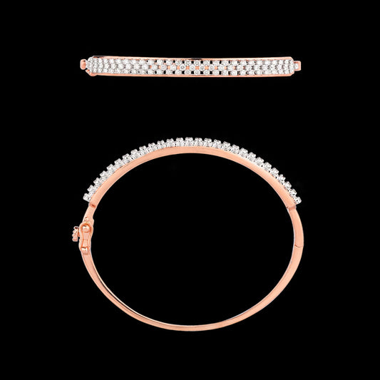 18K Rose Gold Diamond Kada - 1.468ct VVS-VS-GH