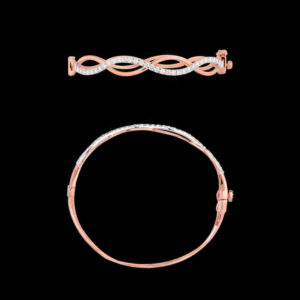 14K Rose Gold Diamond Kada - 1.146ct VVS-VS-GH