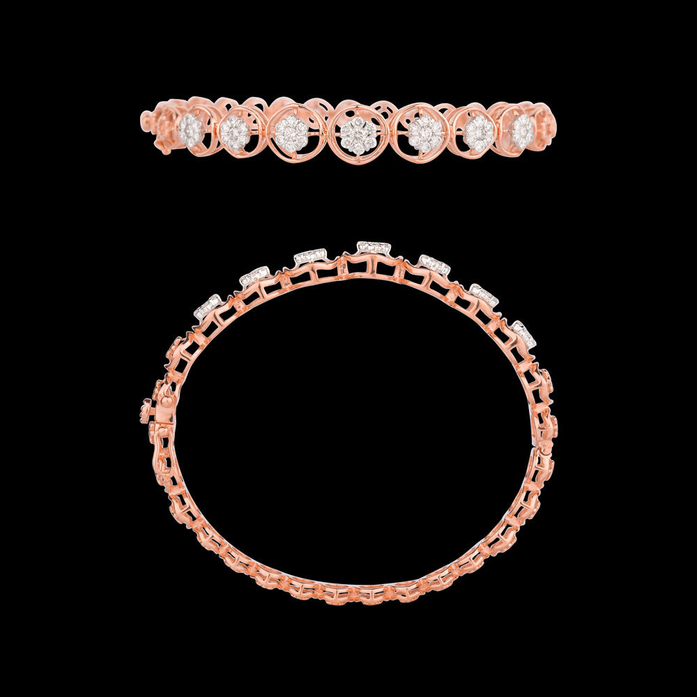 14K Rose Gold Diamond Kada - 1.174ct VVS-VS-GH