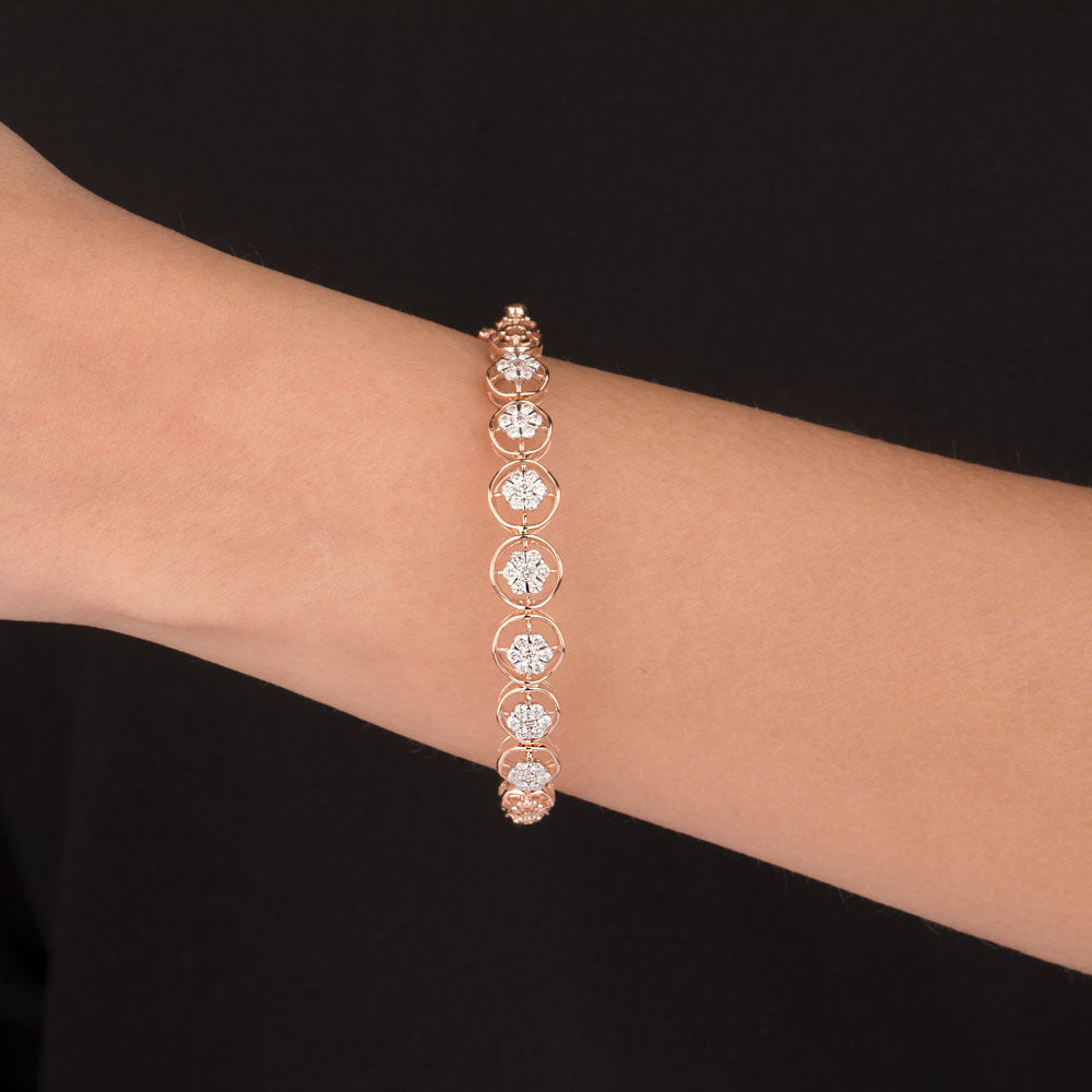 14K Rose Gold Diamond Kada - 1.174ct VVS-VS-GH