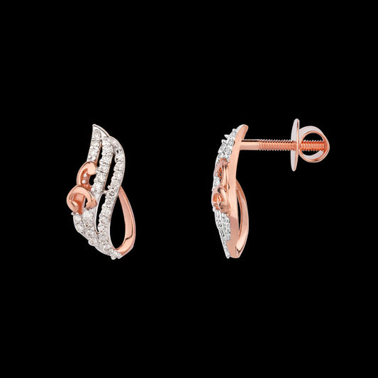 18K Rose Gold Diamond Earrings - 0.247ct VS-IJ