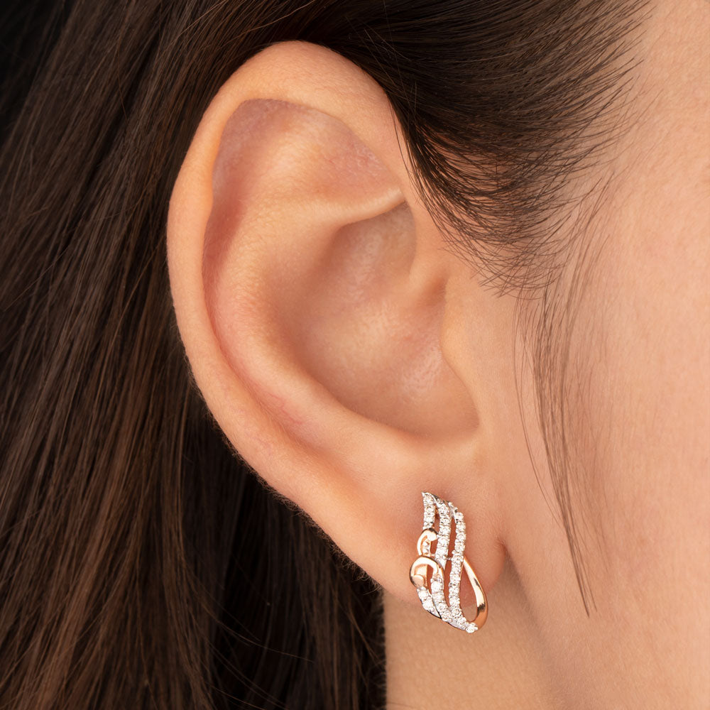 18K Rose Gold Diamond Earrings - 0.247ct VS-IJ