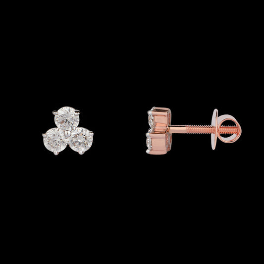 14K Rose Gold Diamond Earrings - 0.47ct VVS-VS-HI