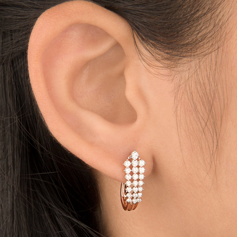 14K Rose Gold Diamond Earrings - 0.73ct VVS-VS-IJ