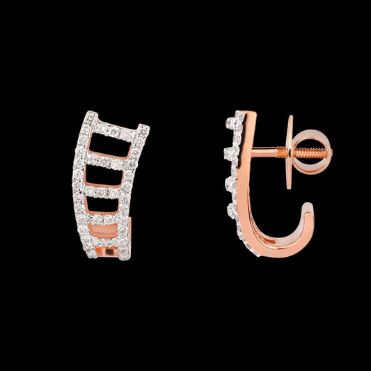 18K Rose Gold Diamond Earrings - 0.449ct VVS-VS-IJ