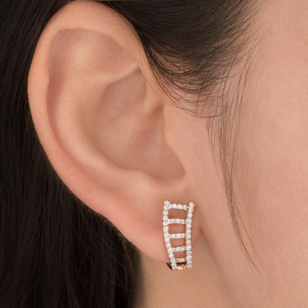 18K Rose Gold Diamond Earrings - 0.449ct VVS-VS-IJ