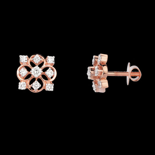 14K Rose Gold Diamond Earrings - 0.28ct VVS-VS-GH