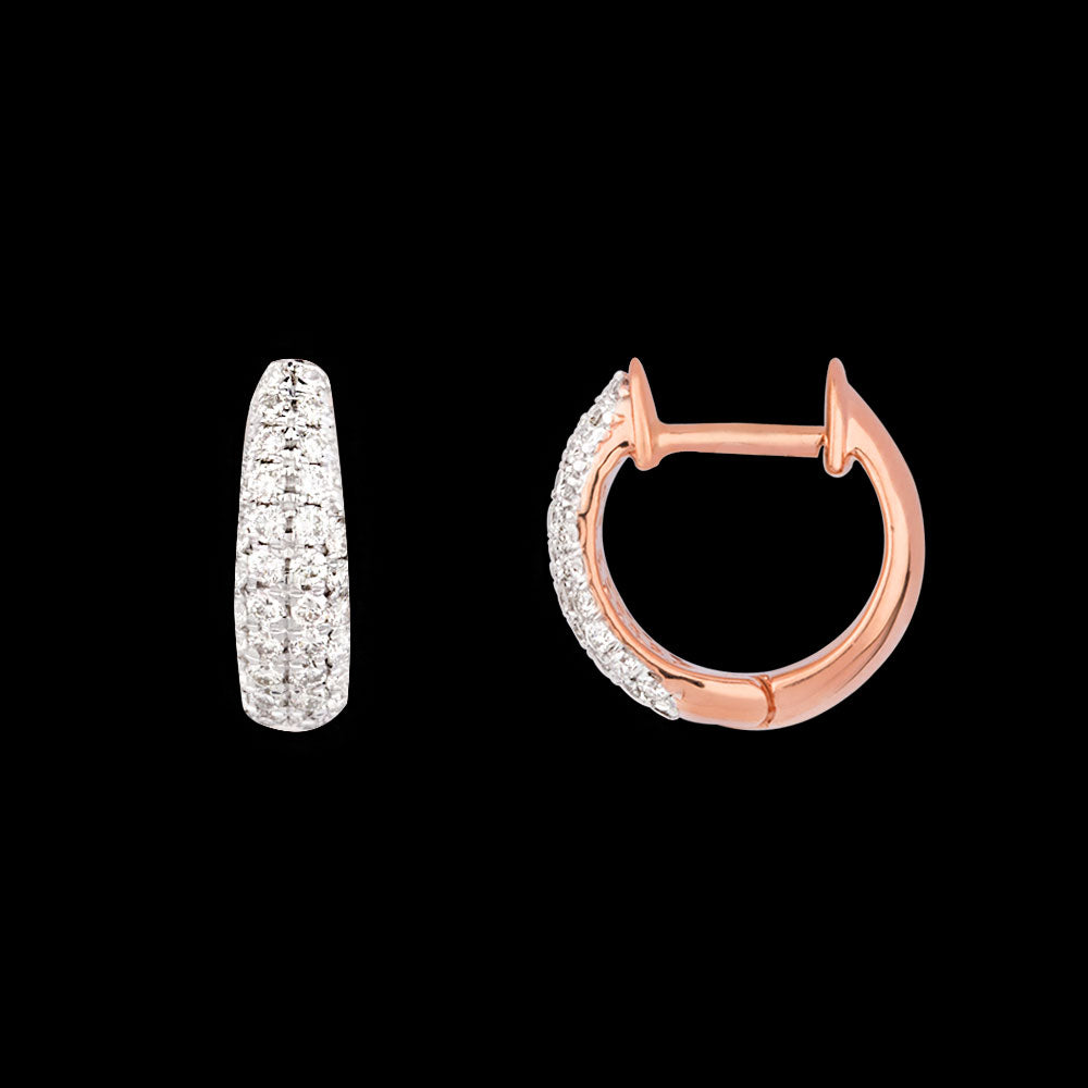 14K Rose Gold Diamond Earrings - 0.484ct VS-SI-HI