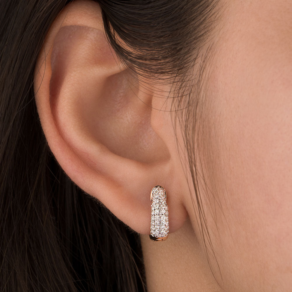 14K Rose Gold Diamond Earrings - 0.484ct VS-SI-HI