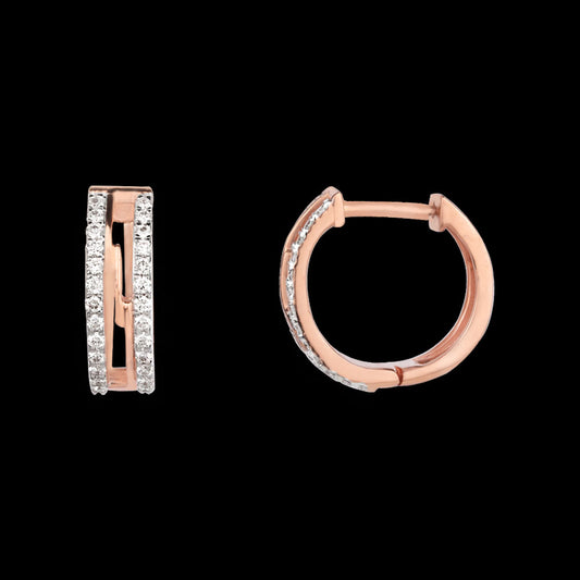 14K Rose Gold Diamond Earrings - 0.545ct VVS-VS-HI