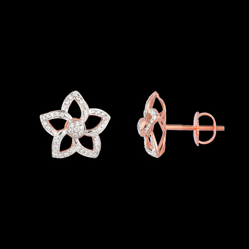 14K Rose Gold Diamond Earrings - 0.466ct VS-SI-HI