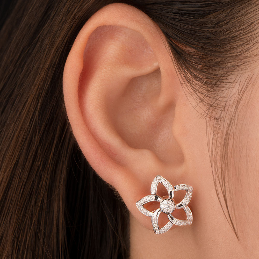 14K Rose Gold Diamond Earrings - 0.466ct VS-SI-HI