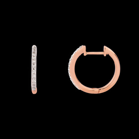14K Rose Gold Diamond Earrings - 0.2ct VS-SI-HI