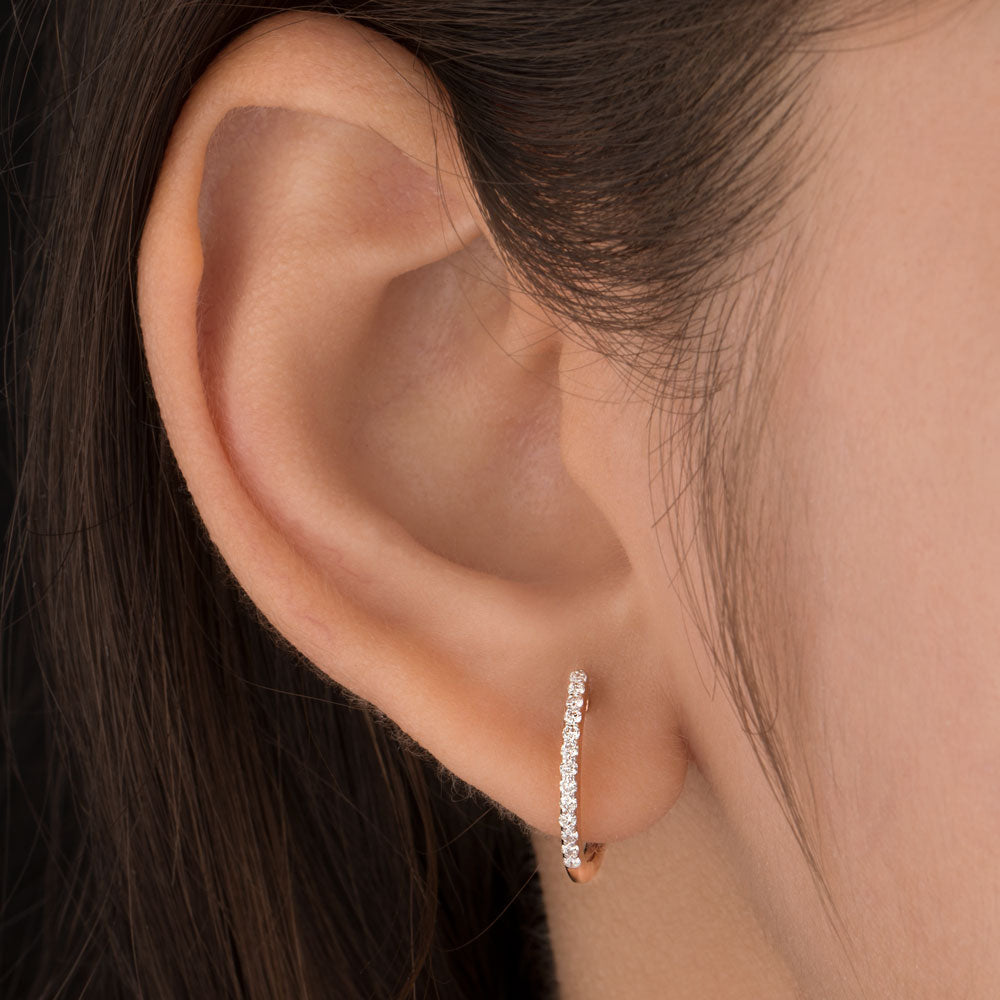 14K Rose Gold Diamond Earrings - 0.2ct VS-SI-HI