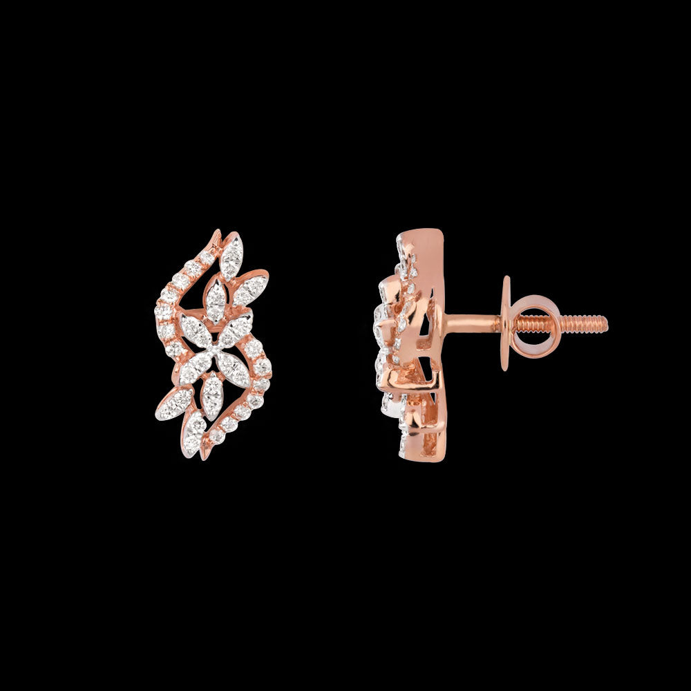 14K Rose Gold Diamond Earrings - 0.338ct VS-SI-HI