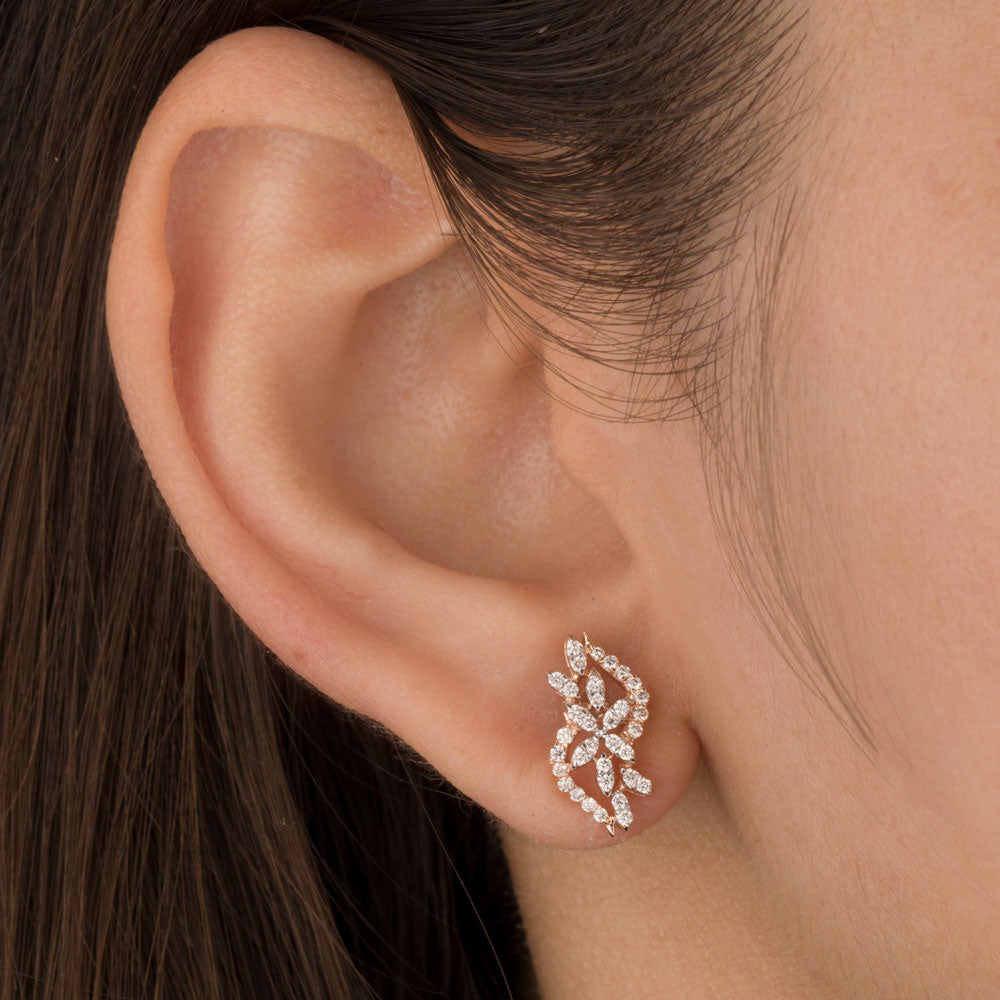 14K Rose Gold Diamond Earrings - 0.338ct VS-SI-HI