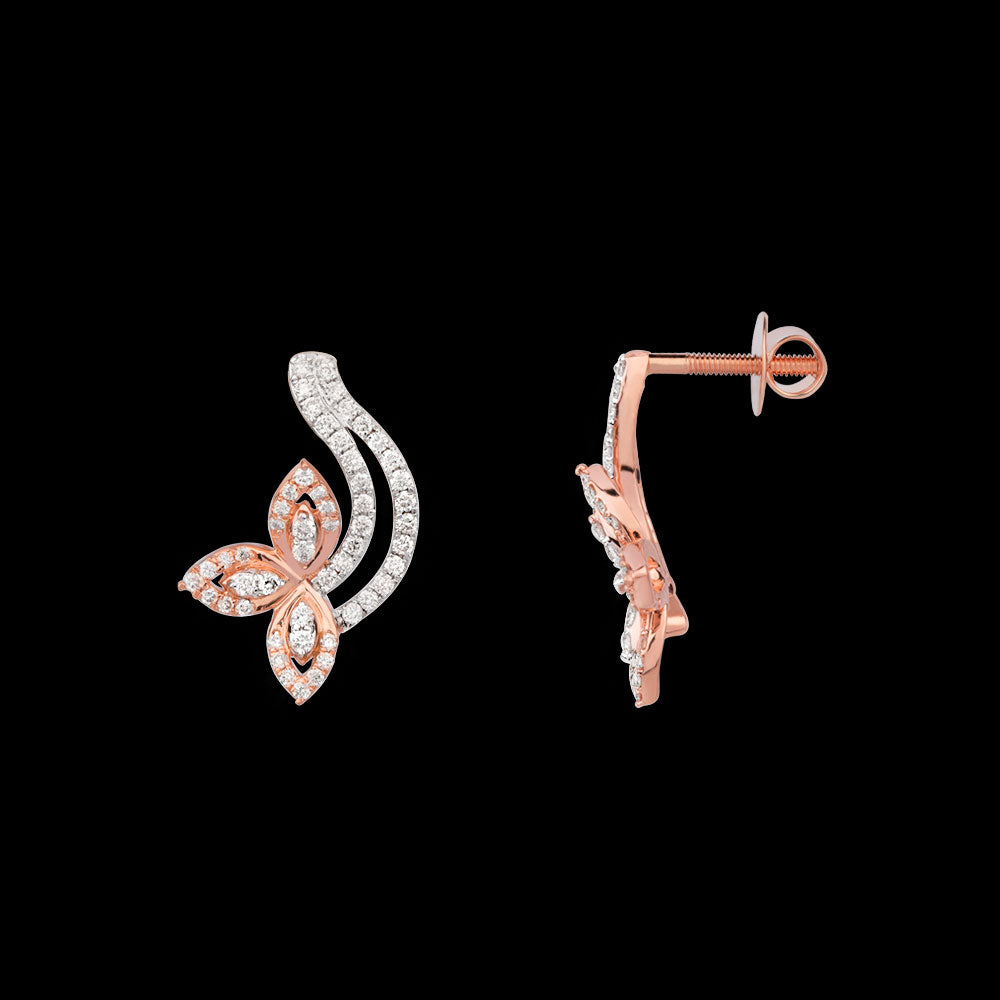 18K Yellow Gold Diamond Earrings - 0.545ct VS-SI-FG