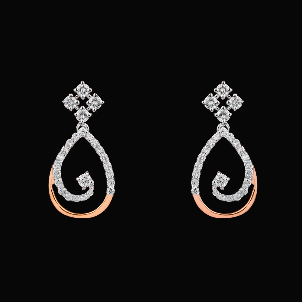 18K Rose Gold Diamond Earrings - 0.487ct VVS-VS-GH