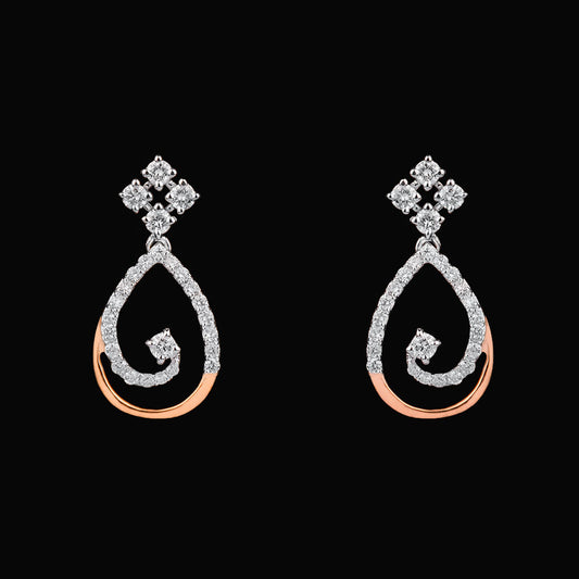 18K Rose Gold Diamond Earrings - 0.487ct VVS-VS-GH