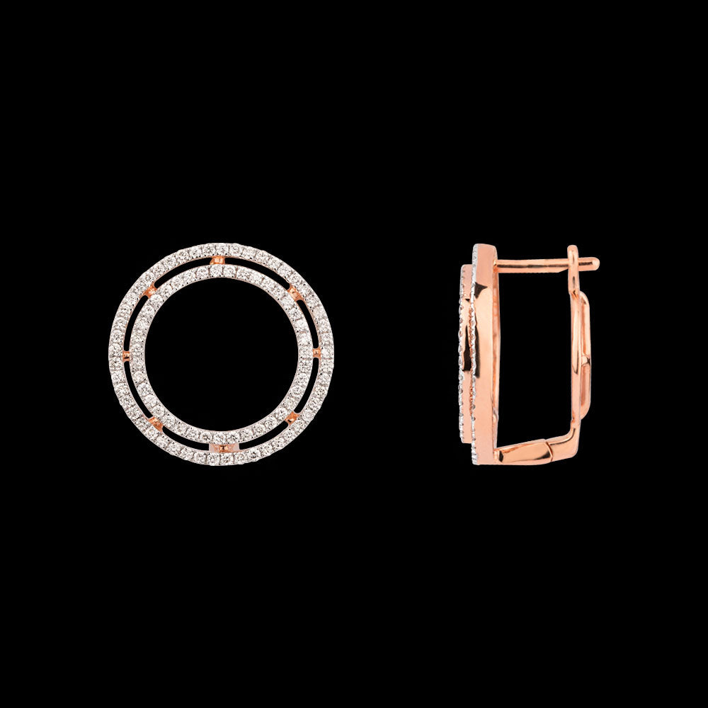 18K Rose Gold Diamond Earrings - 0.674ct VS-SI-HI