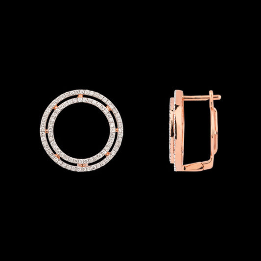 18K Rose Gold Diamond Earrings - 0.674ct VS-SI-HI