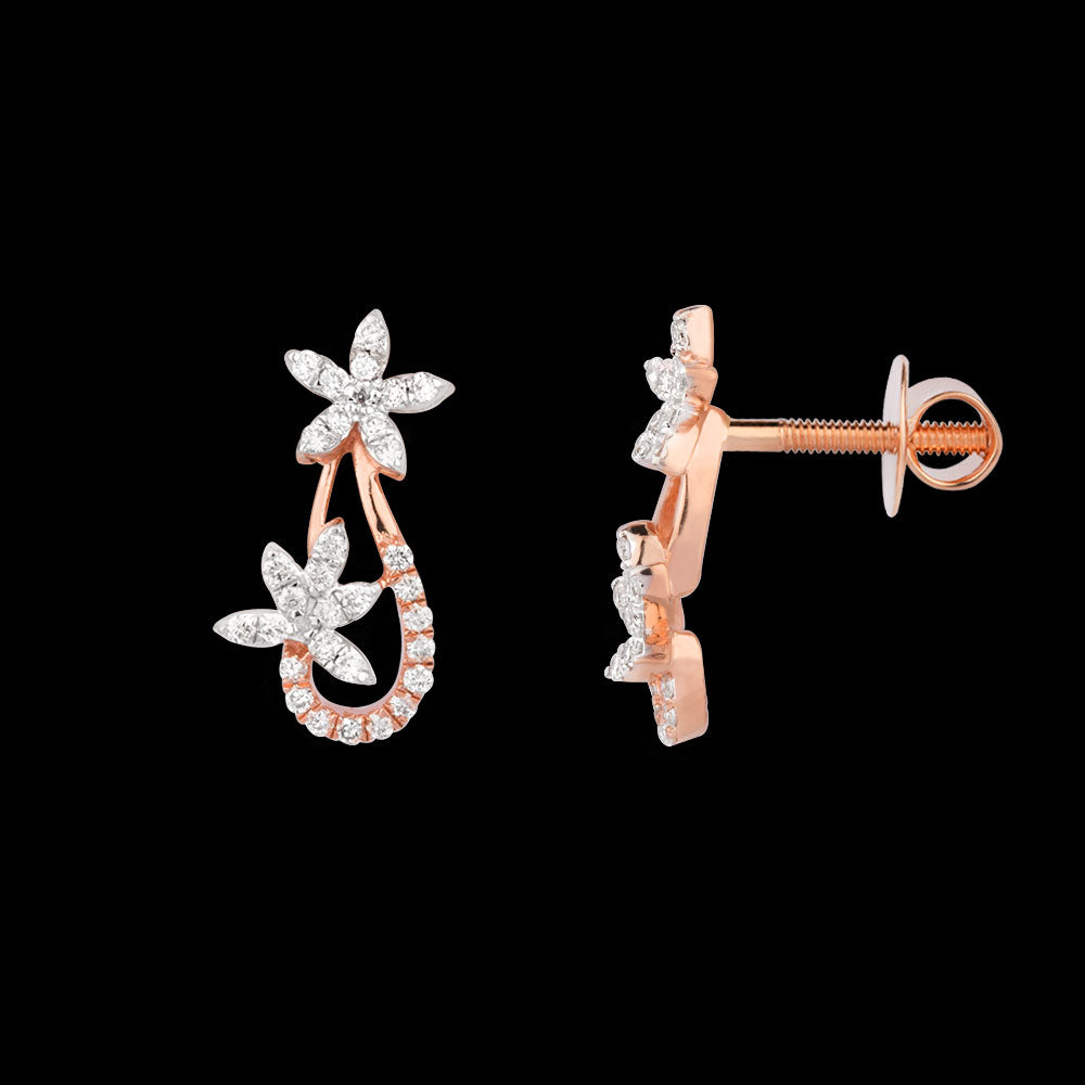 14K Rose Gold Diamond Earrings - 0.304ct VS-SI-HI