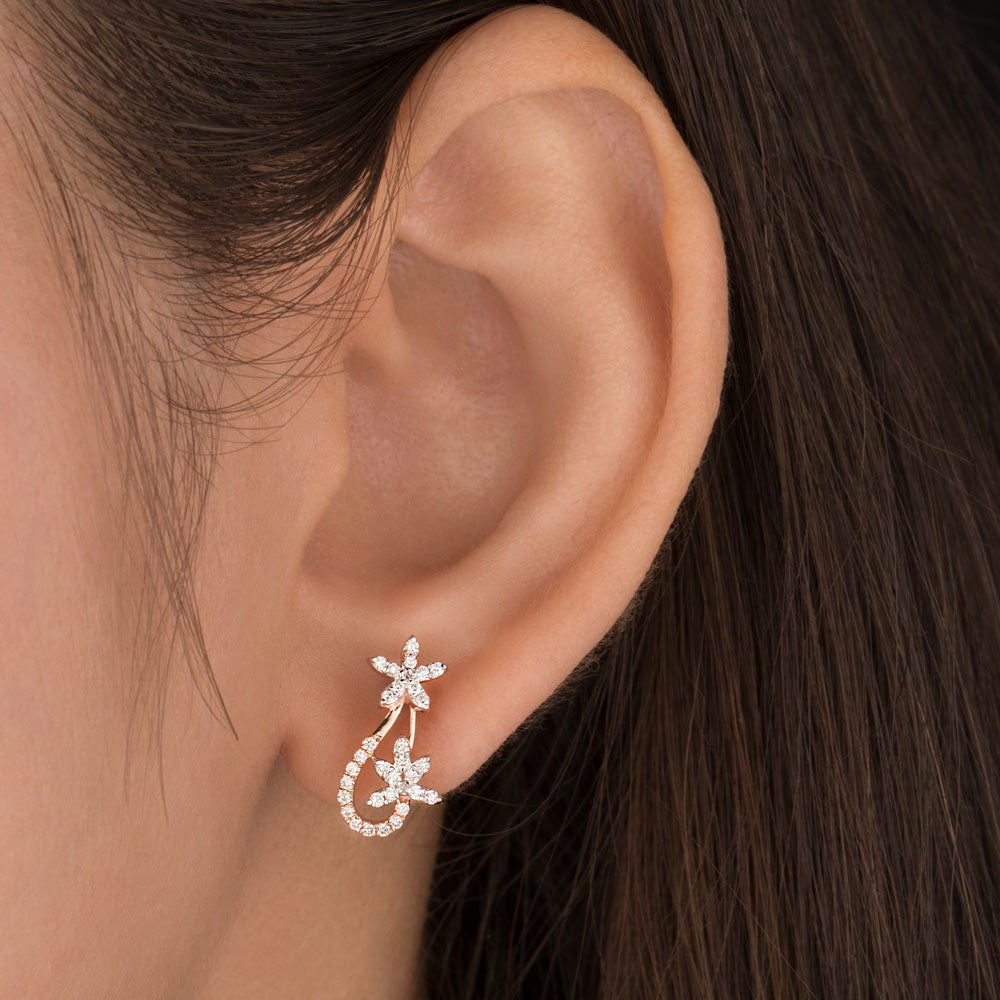 14K Rose Gold Diamond Earrings - 0.304ct VS-SI-HI