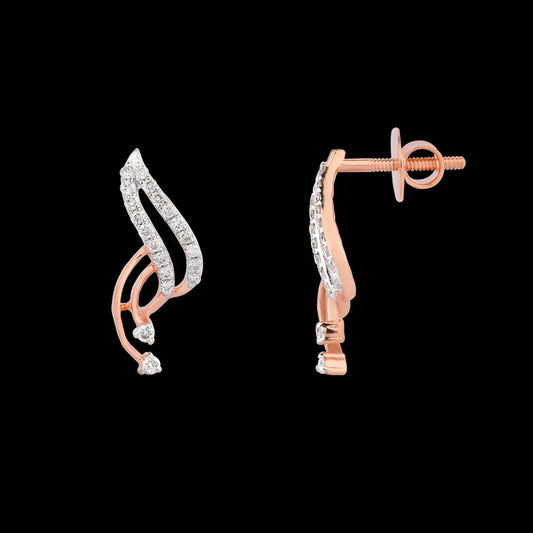 14K Rose Gold Diamond Earrings - 0.203ct VS-SI-HI