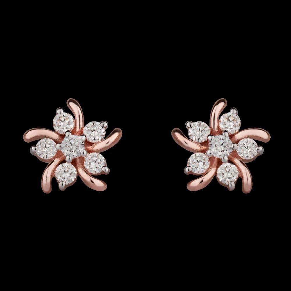 14K Rose Gold Diamond Earrings - 0.51ct VVS-VS-GH