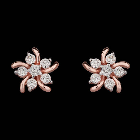 14K Rose Gold Diamond Earrings - 0.51ct VVS-VS-GH