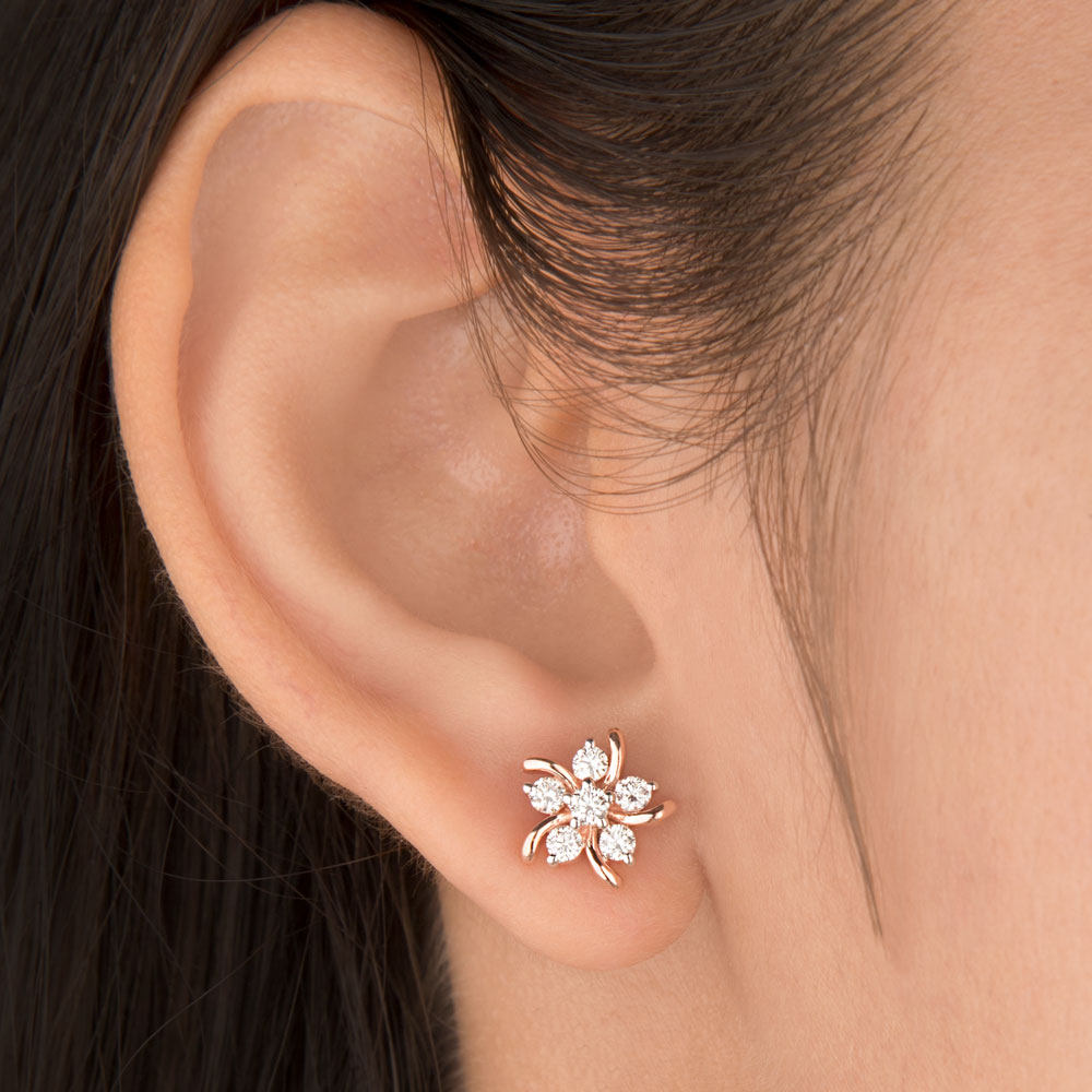 14K Rose Gold Diamond Earrings - 0.51ct VVS-VS-GH
