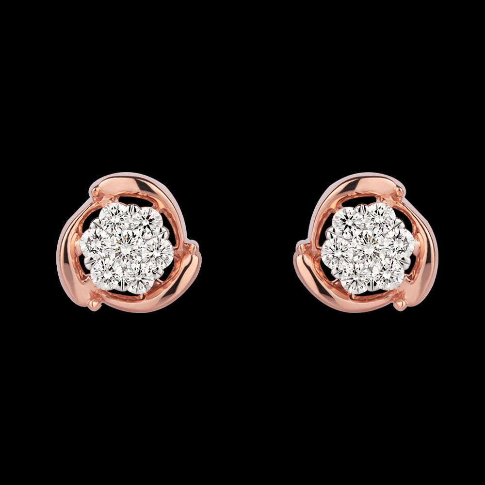 18K Rose Gold Diamond Earrings - 0.585ct VVS-VS-JK