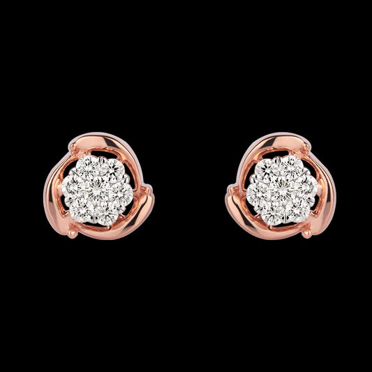 18K Rose Gold Diamond Earrings - 0.585ct VVS-VS-JK