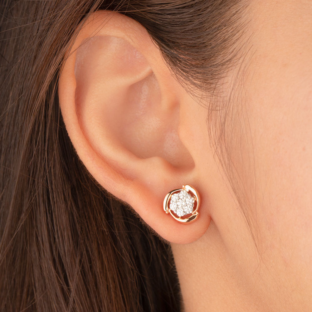 18K Rose Gold Diamond Earrings - 0.585ct VVS-VS-JK