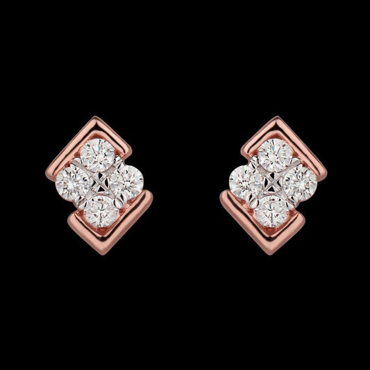 14K Rose Gold Diamond Earrings - 0.37ct VVS-VS-GH