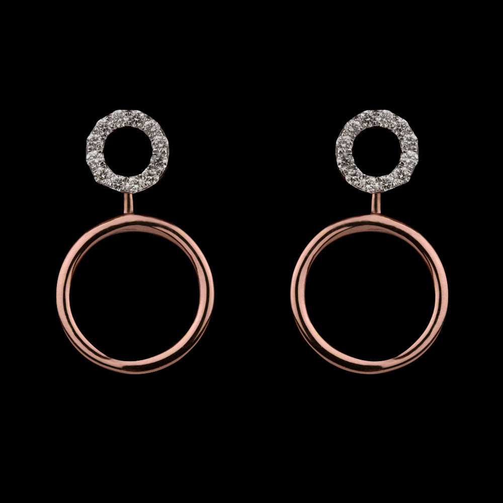 14K Rose Gold Diamond Earrings - 0.5ct VS-GH
